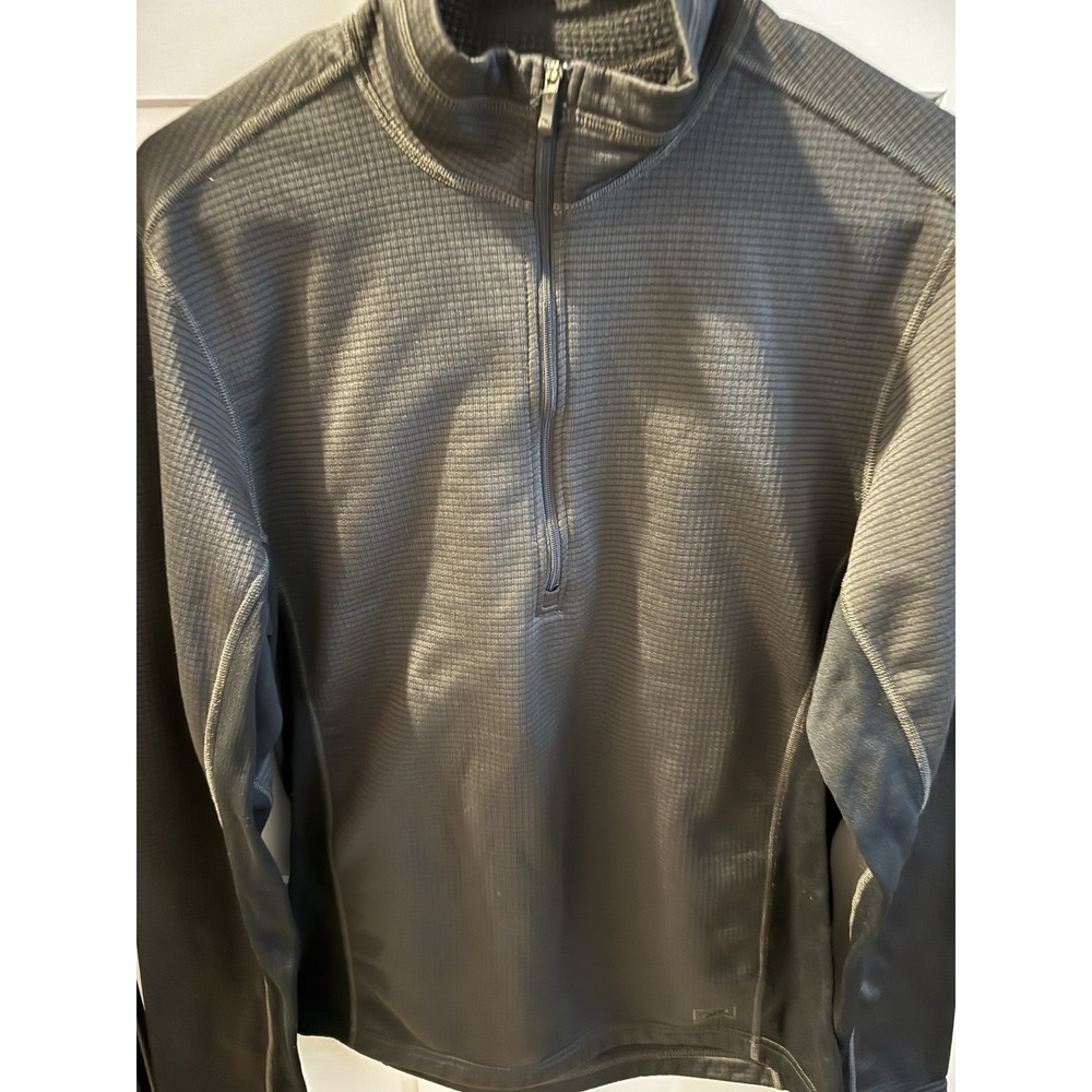 REI 1/2 Zip Pull Over Sweater Men's Medium Black Outdoor Active Fleece Lined 320